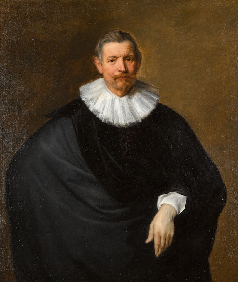 PORTRAIT OF HUBERT DU HOT (B. CIRCA 1573), THREE-QUARTER LENGTH, IN BLACK WITH A WHITE RUFF by Anthony van Dyck