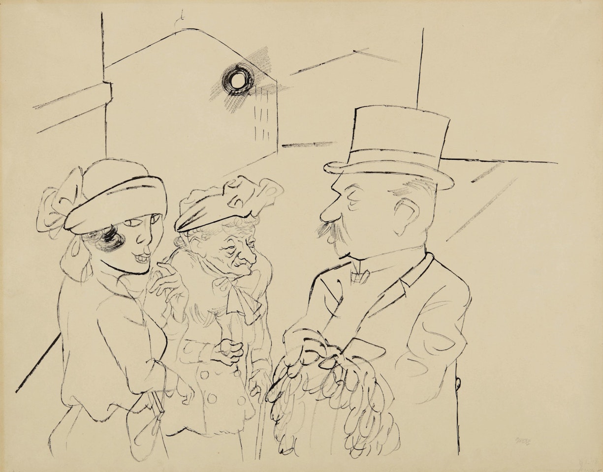 ERBEN (BEGRÄBNIS) (HEIRS (FUNERAL)) & TRAURIGER MANN (SAD MAN) (A DOUBLE-SIDED WORK) by George Grosz
