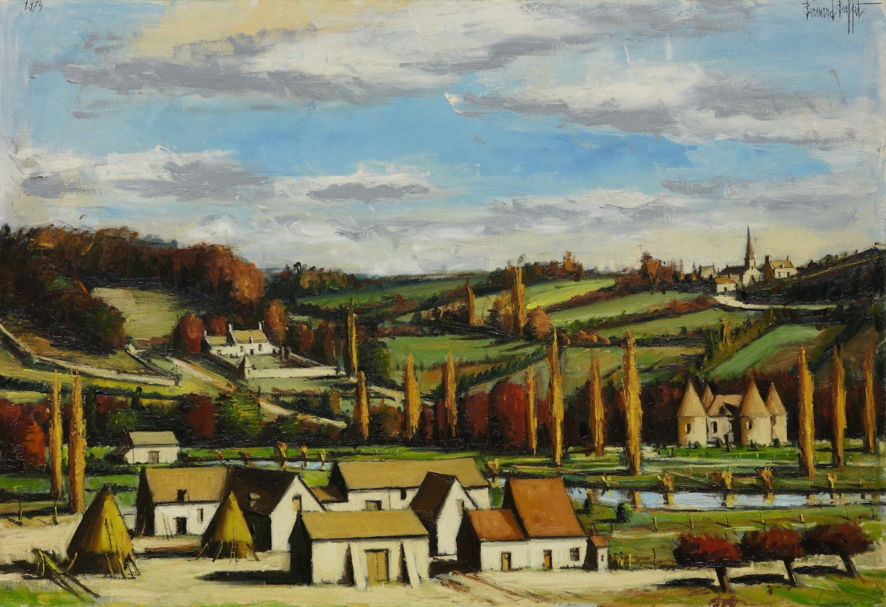 ENVIRONS DE MEYRIAC, LA GRANDE FERME, AUTOMNE-AUVERGNE by Bernard Buffet