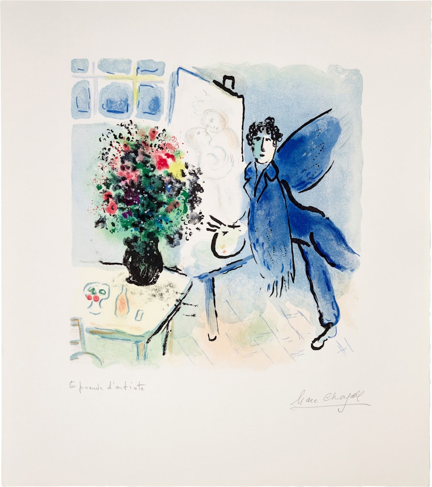 L'ATELIER BLEU (M. 706) by Marc Chagall