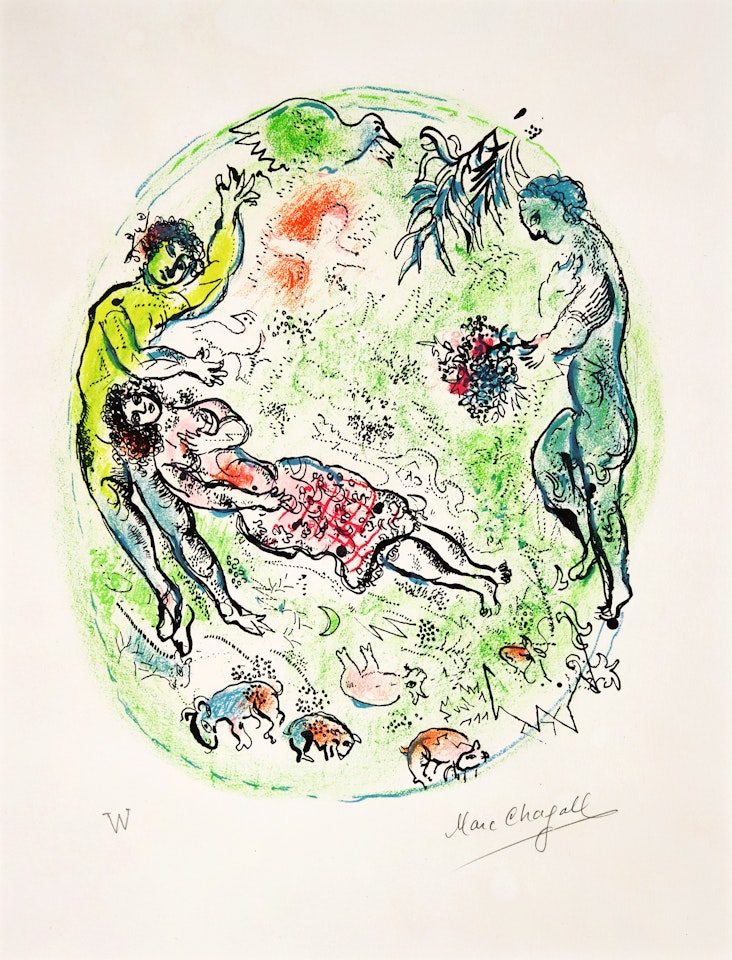 ET TU NOUAIS DE TON TENDRE COL D’ENIVRANTES GUIRLANDES (M. 534; C. BKS. 72) by Marc Chagall