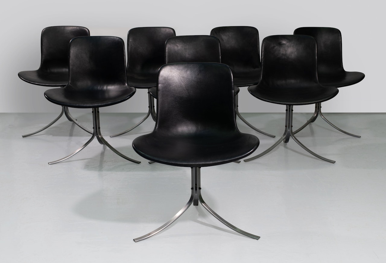 Suite de huit chaises mod. PK9 by Poul Kjaerholm