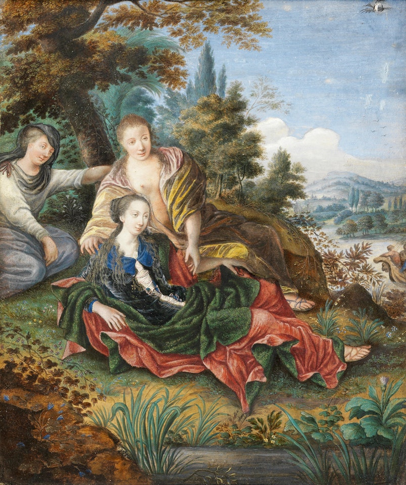 Telemachus leaving Calypso's island(?) by German School