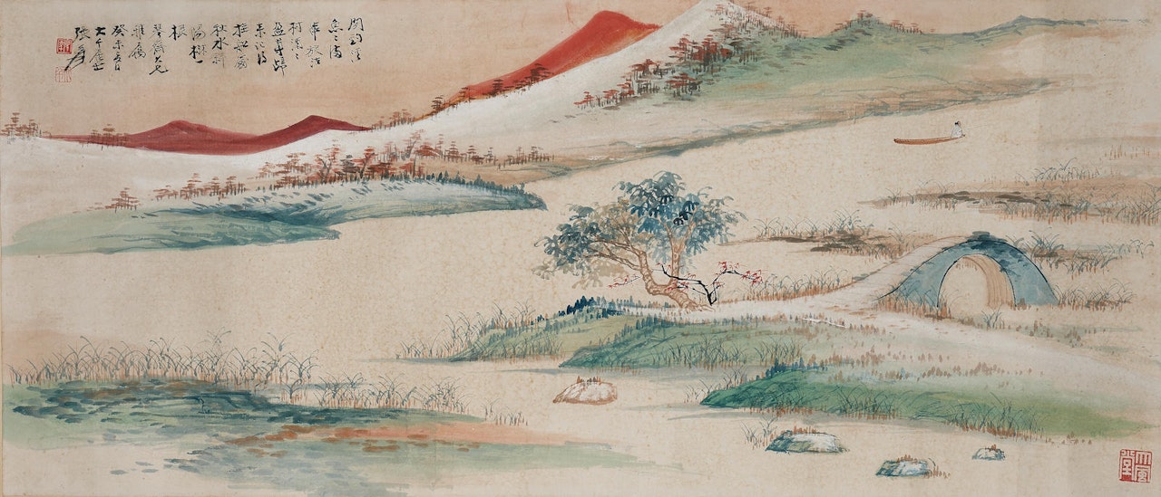 Fishing in the Spring Stream by Zhang Daqian