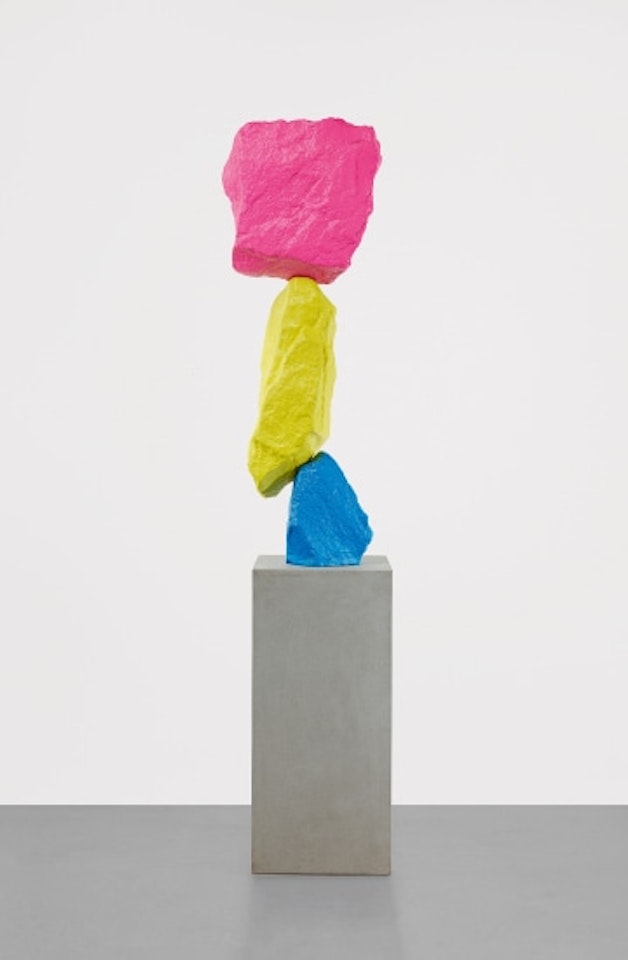 Blue yellow pink mountain by Ugo Rondinone