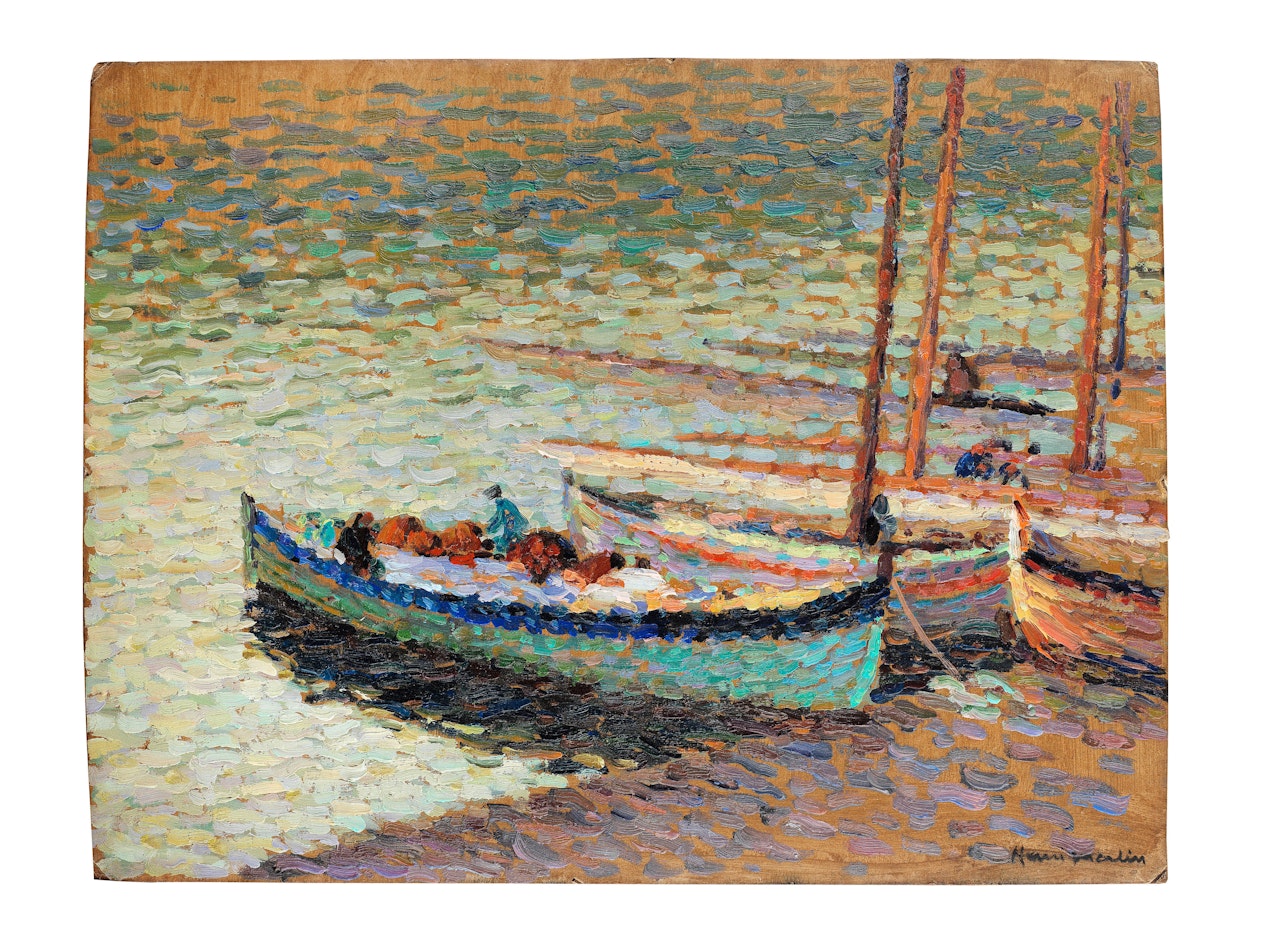 Barques à Collioure by Henri Martin