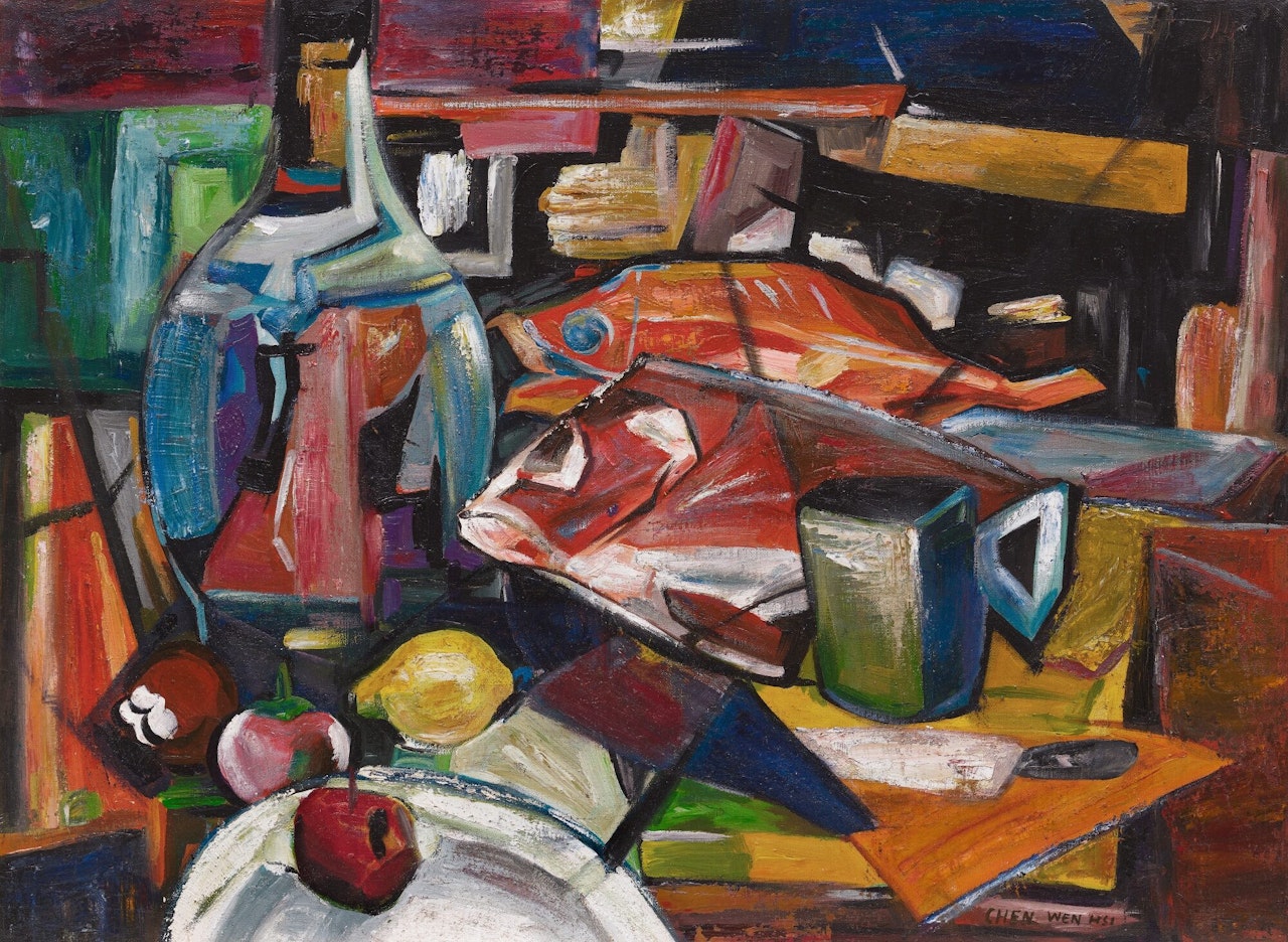 STILL LIFE WITH FISH by Chen Wen Hsi