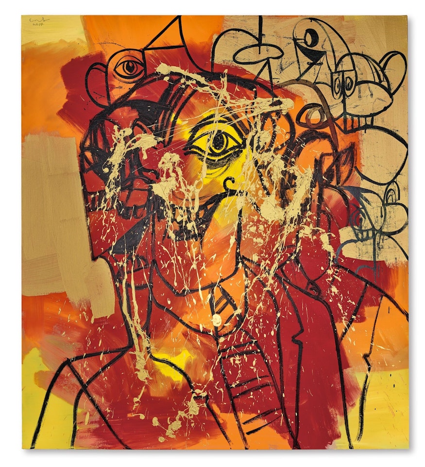 OBSTRUCT EXPRESSIONIST PORTRAIT OF MIKE FLYNN by George Condo