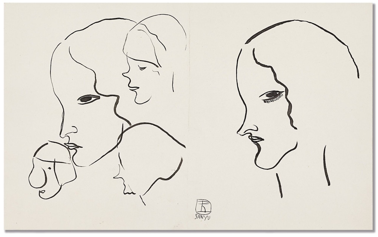 ETUDES DE TÊTES DE PROFIL by Sanyu