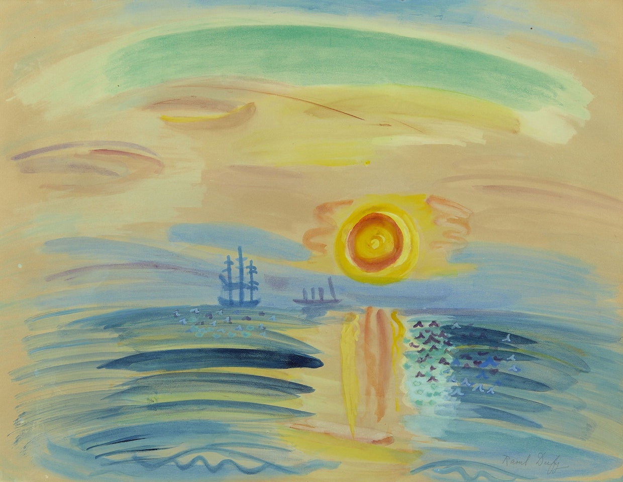 Marine, soleil couchant by Raoul Dufy