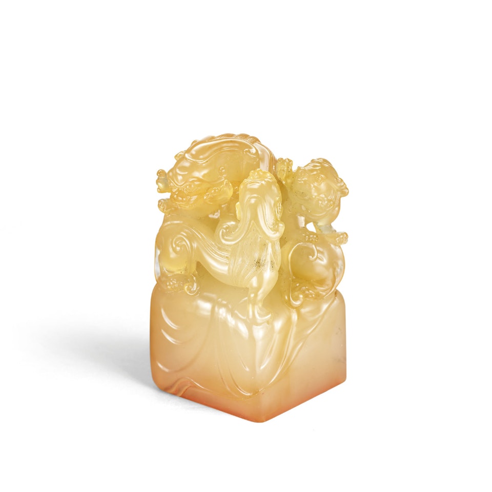 A SHOUSHAN GAOSHANDONG SOAPSTONE SEAL by Anonymous