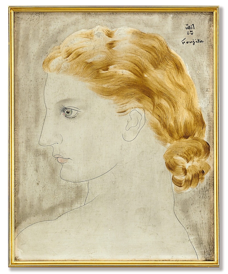 PROFIL DE JEUNE FEMME BLONDE AU CHIGNON by Leonard Tsuguharu Foujita