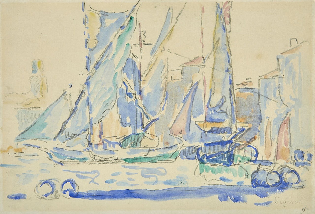 Saint-Tropez, Tartanes au port by Paul Signac