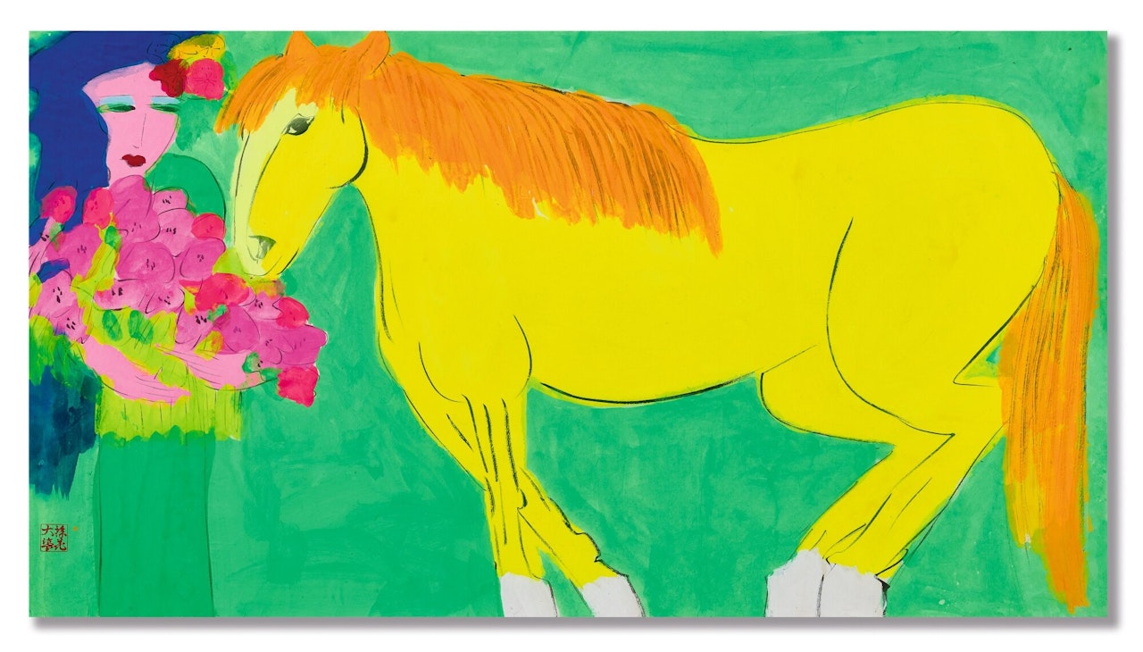 LADY WITH A HORSE by Walasse Ting