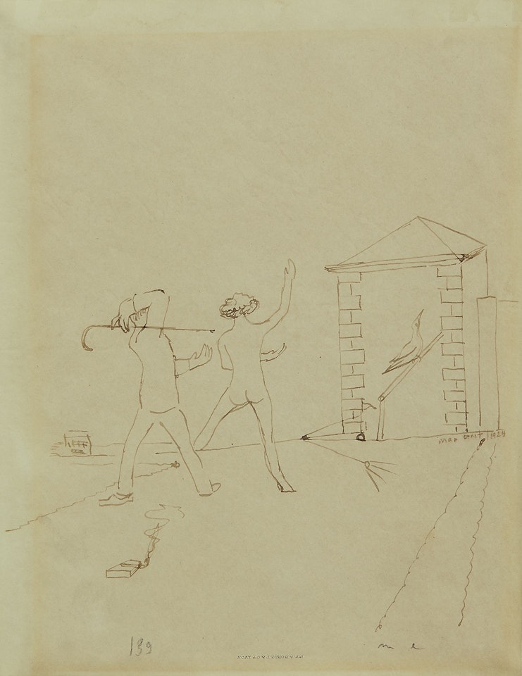 L'homme sans tête, la danseuse et l'oiseau by Max Ernst