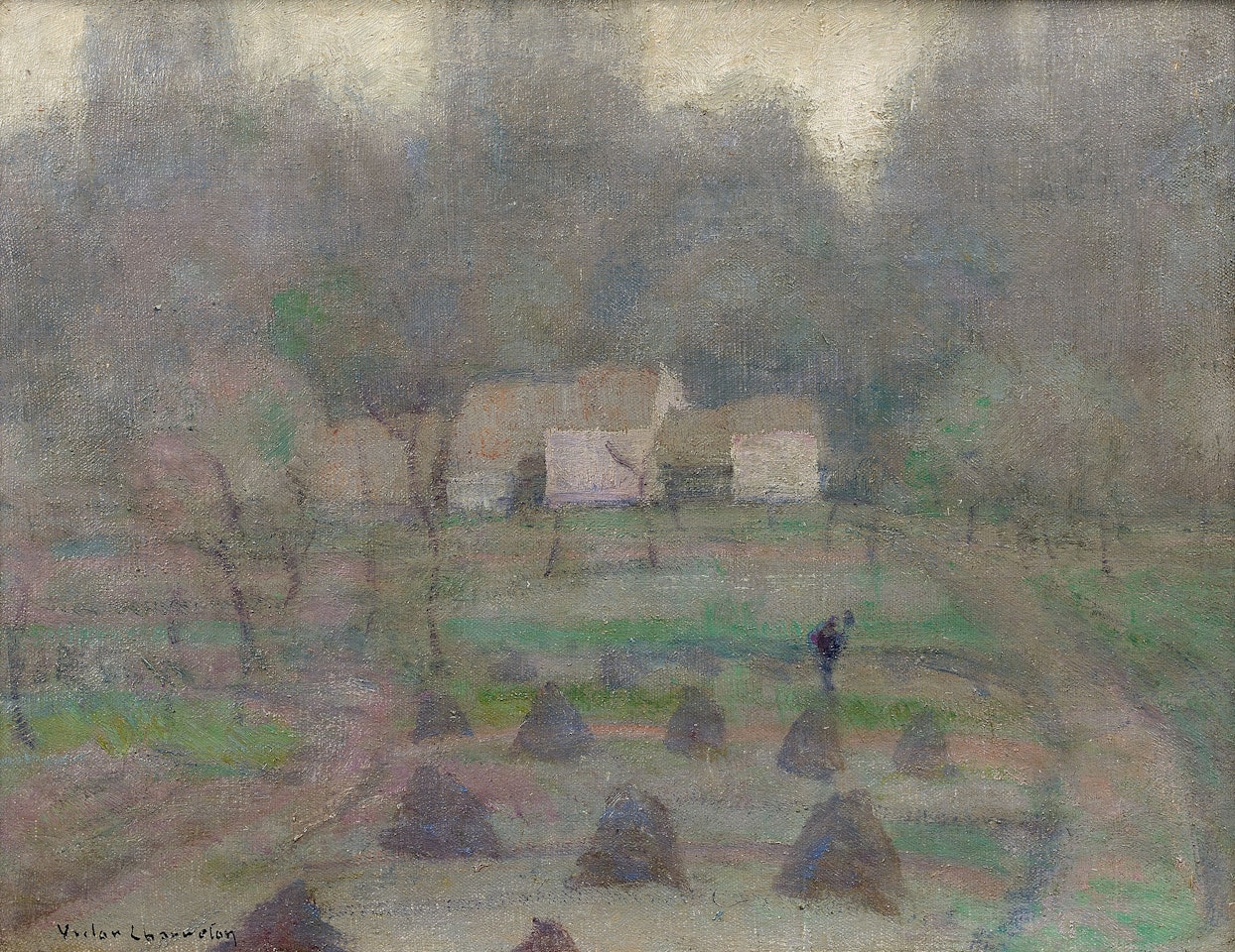 Les meules, le soir by Victor Charreton