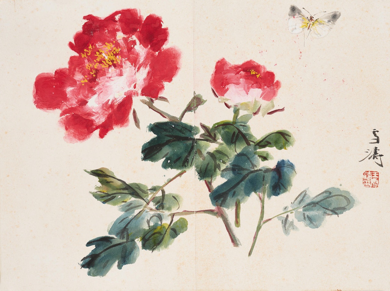 Peony and Butterfly by Wang Xuetao