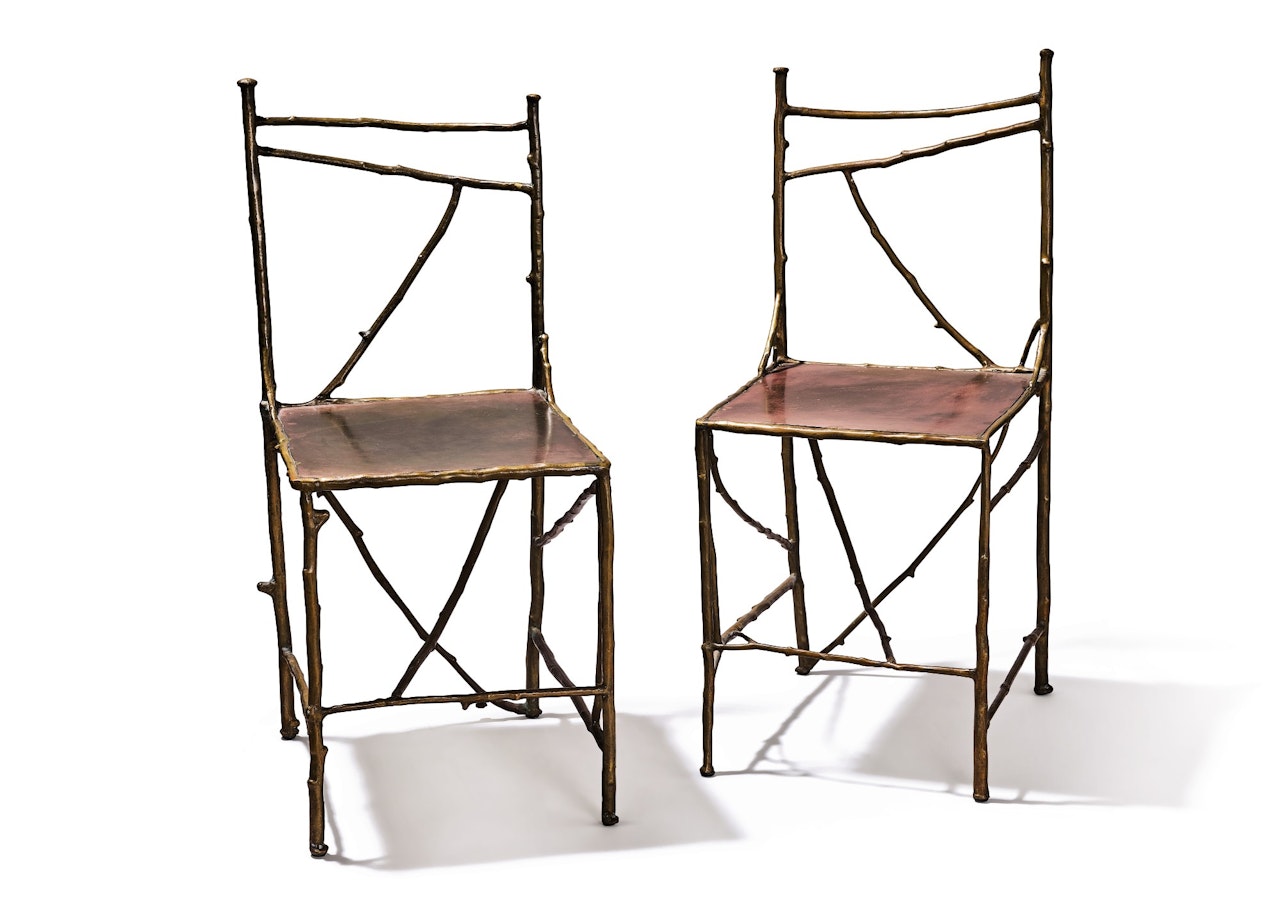PAIR OF CHAISE AUX BRANCHETTES by Claude Lalanne