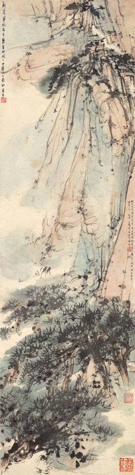STROLLING IN VERDANT MOUNTAINS by Fu Baoshi