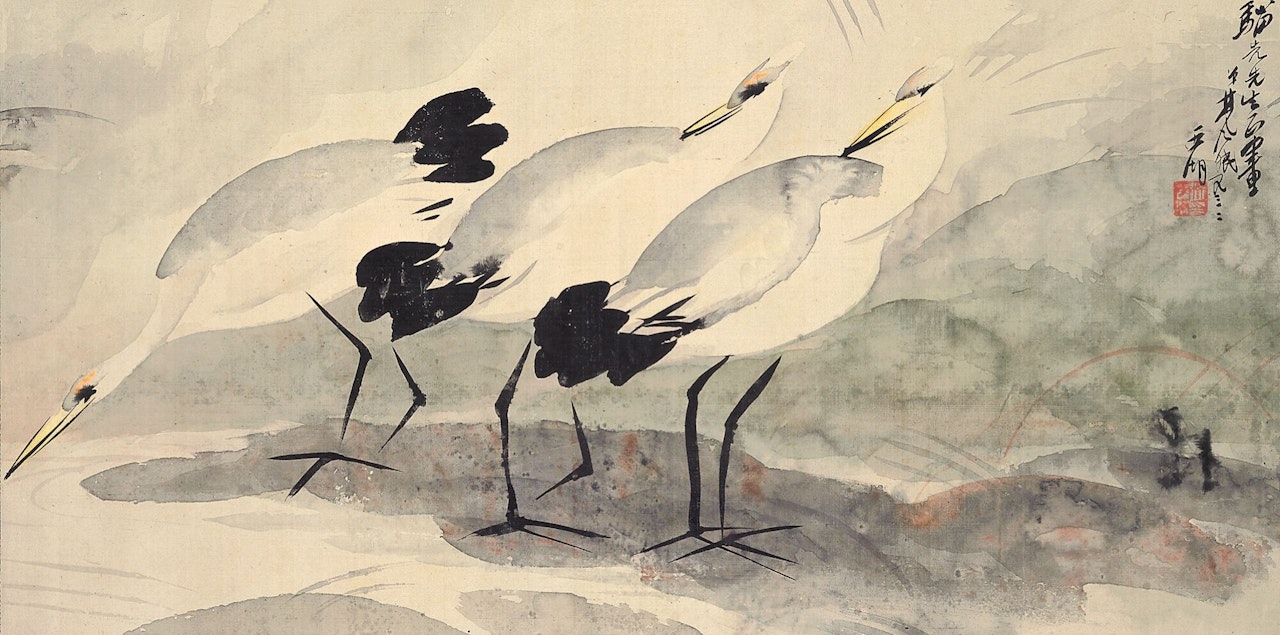 THREE HERONS by Lin Fengmian