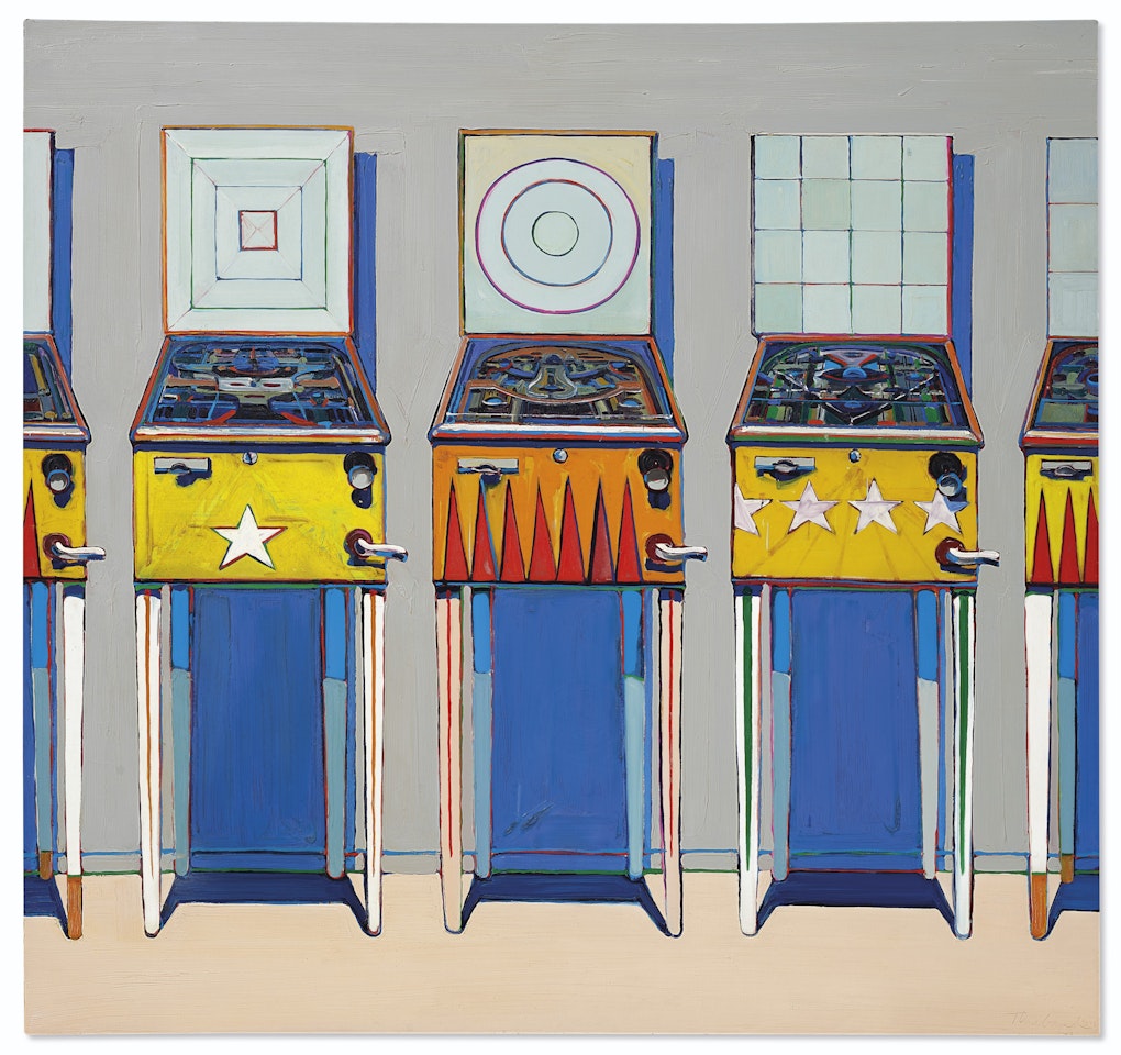 Four Pinball Machines by Wayne Thiebaud