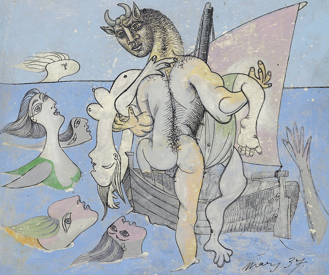 Baigneuses, sirènes, femme nue et minotaure by Pablo Picasso