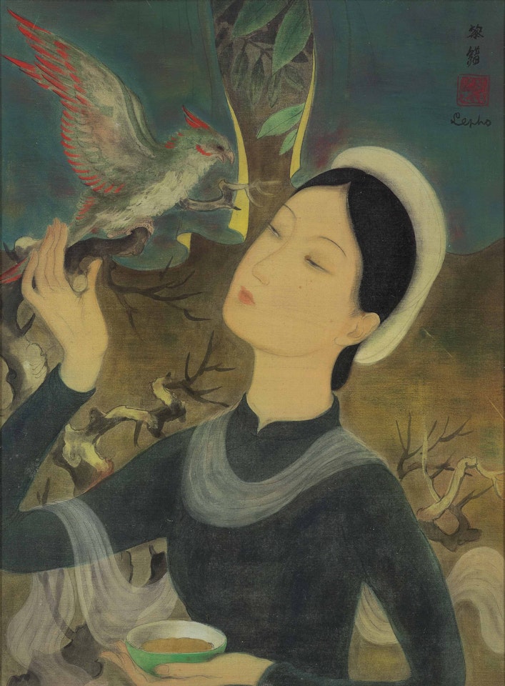 Femme au perroquet (Lady with A Parrot) by Le Pho