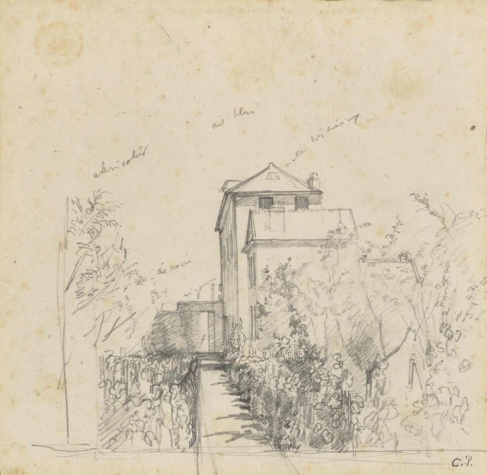 Maison au jardin by Camille Pissarro