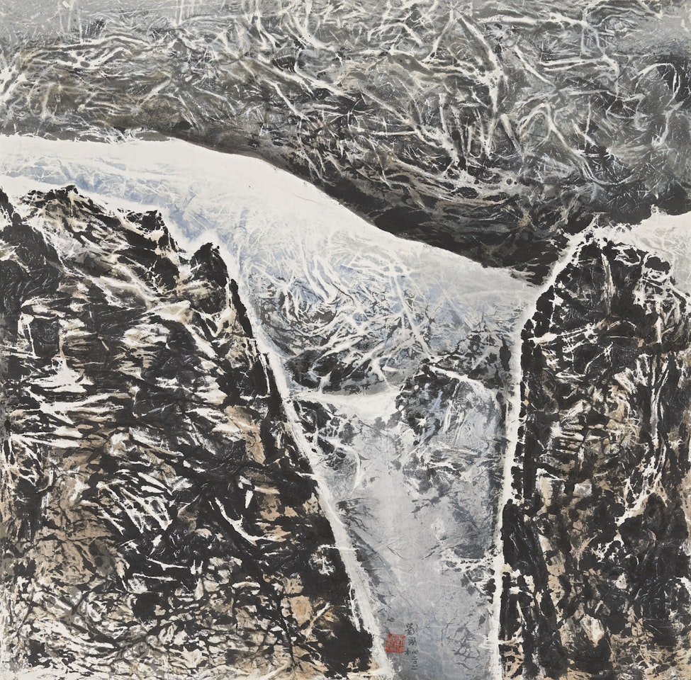 White Lines on Snowy Mountains: Tibetan Suite 165 by Liu Kuo-Sung (Liu Guosong)