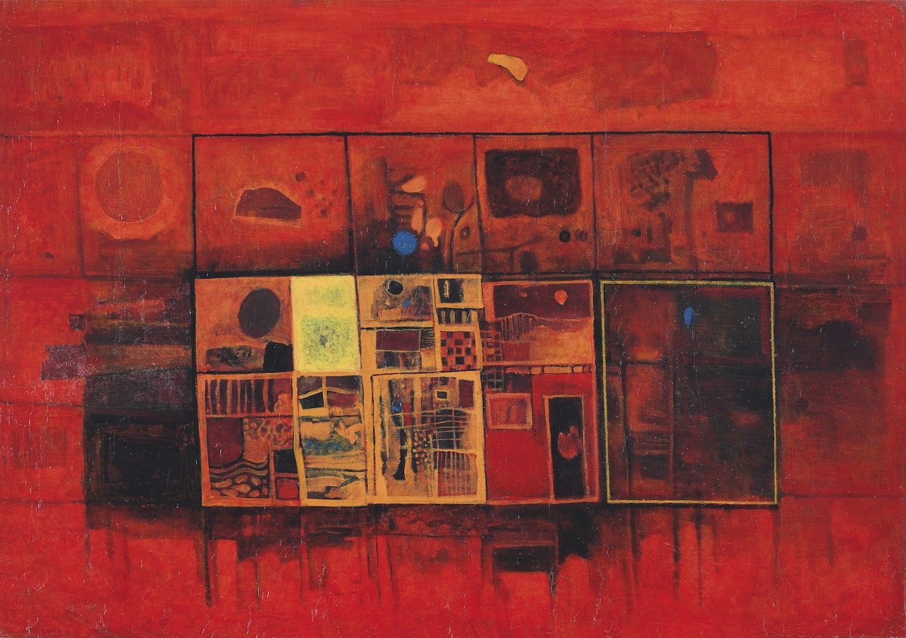 Red Abstract by Cheong Soo Pieng