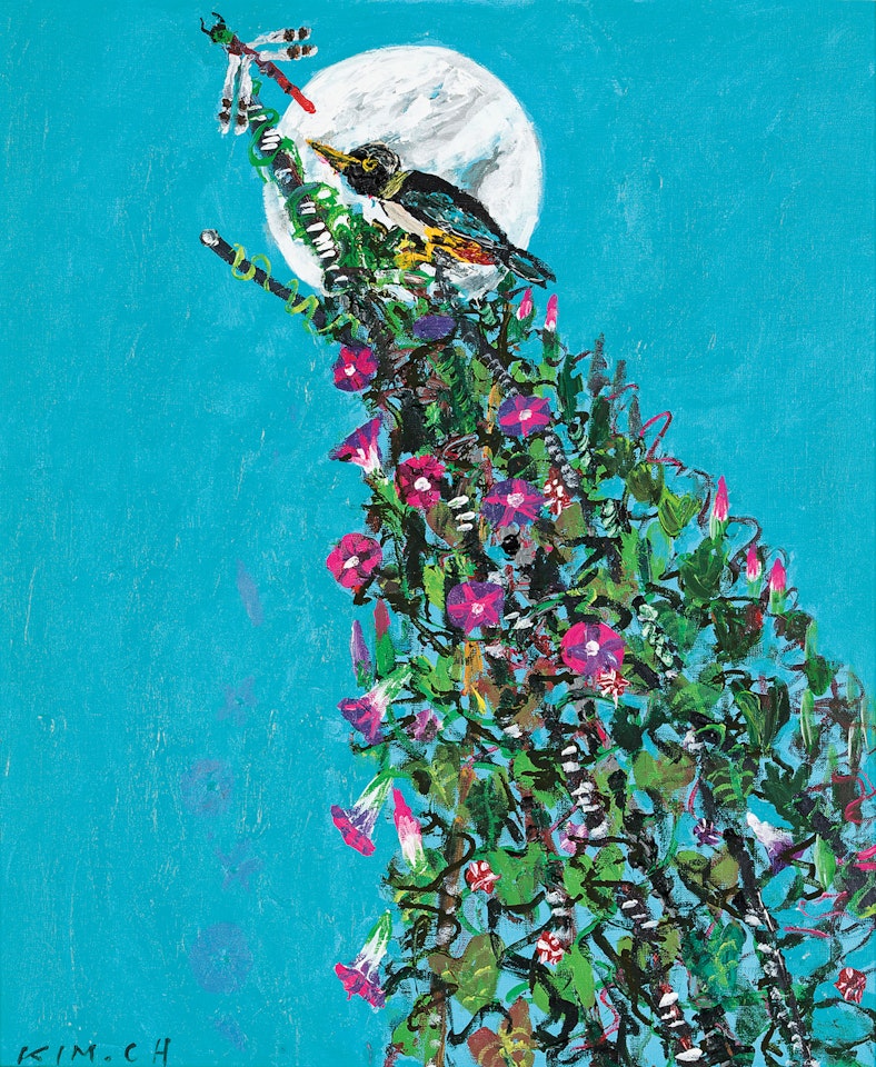 Bird with Morning Glory by Kim Chong Hak