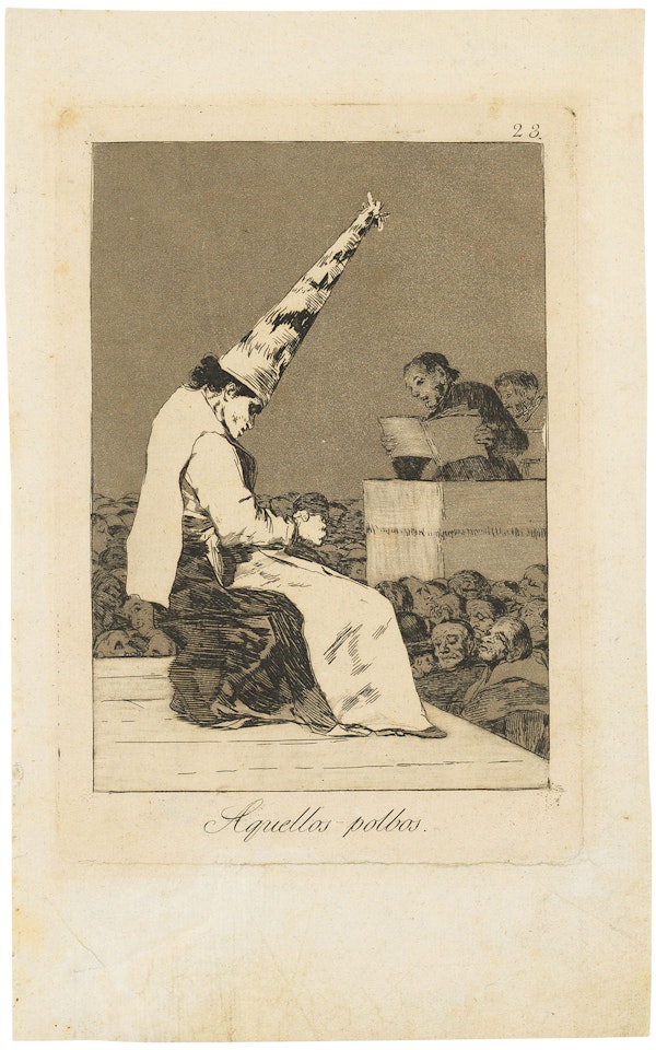 Ya van desplumados &Aquellos Polbos, Plates 20 & 23 from:Los Caprichos by Francisco José de Goya