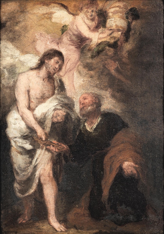 Saint Peter receiving the keys; and The Baptism of Christ by Bartolomé Esteban Murillo