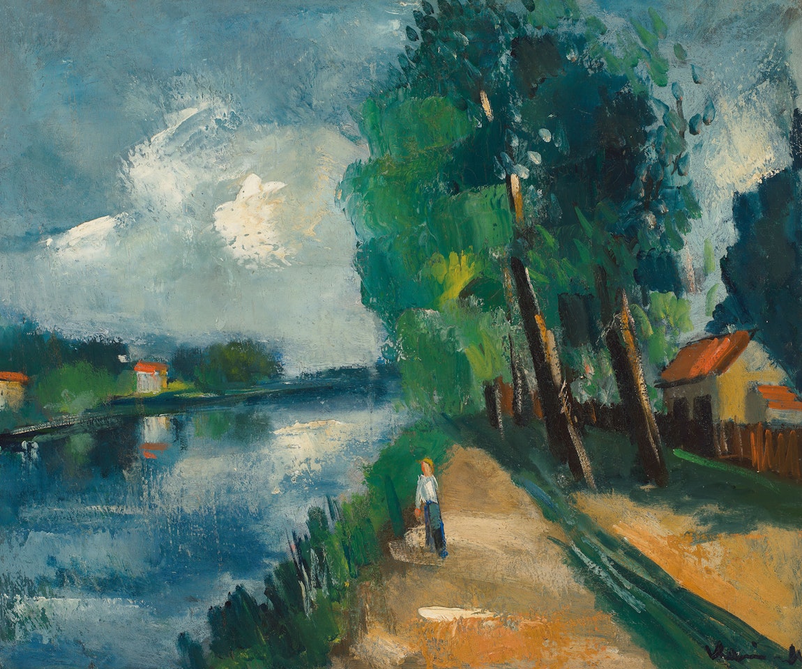 Promeneuse au bord de la rivière by Maurice de Vlaminck