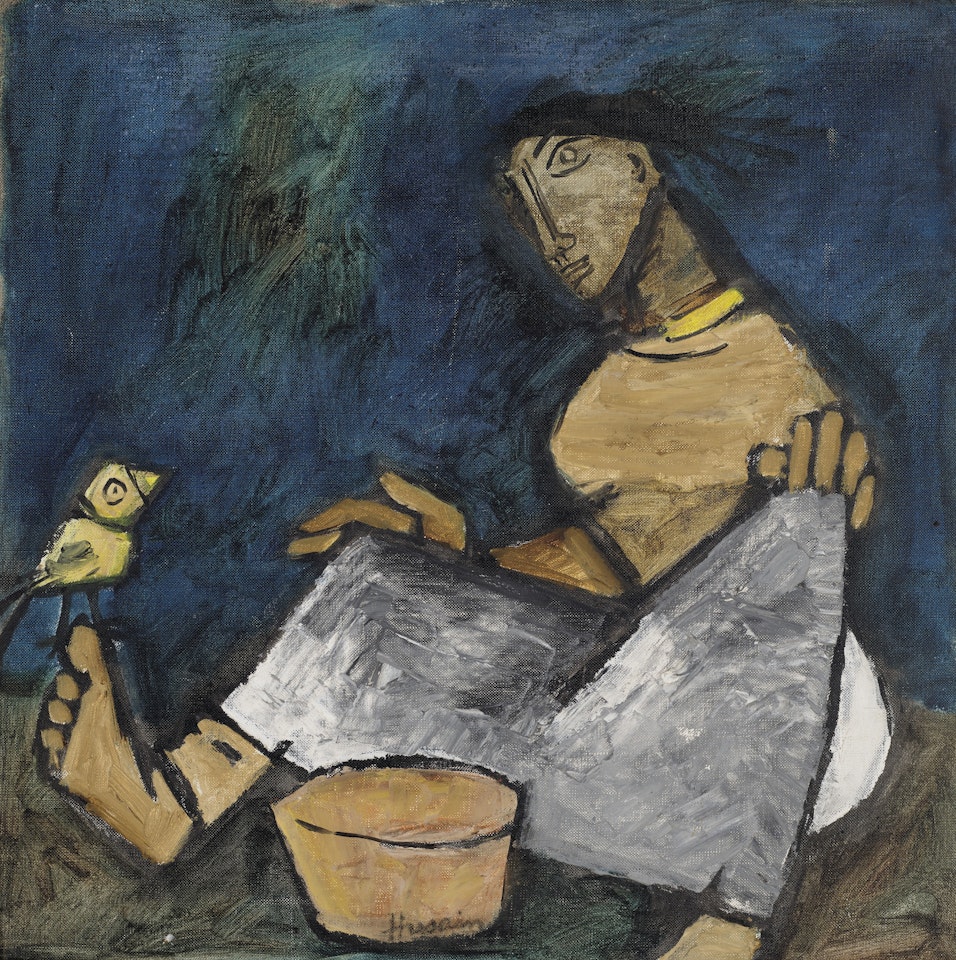 Untitled (Woman at Work) by M.F. Husain