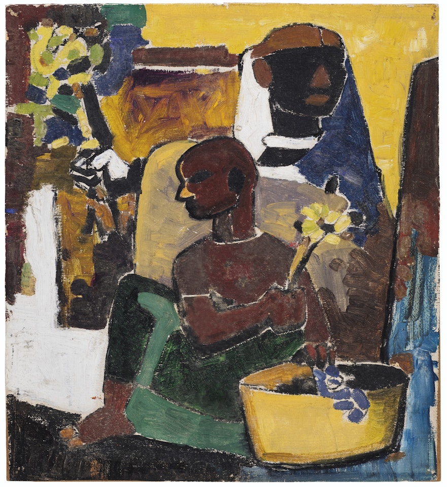 Untitled (Mother and Child) by M.F. Husain