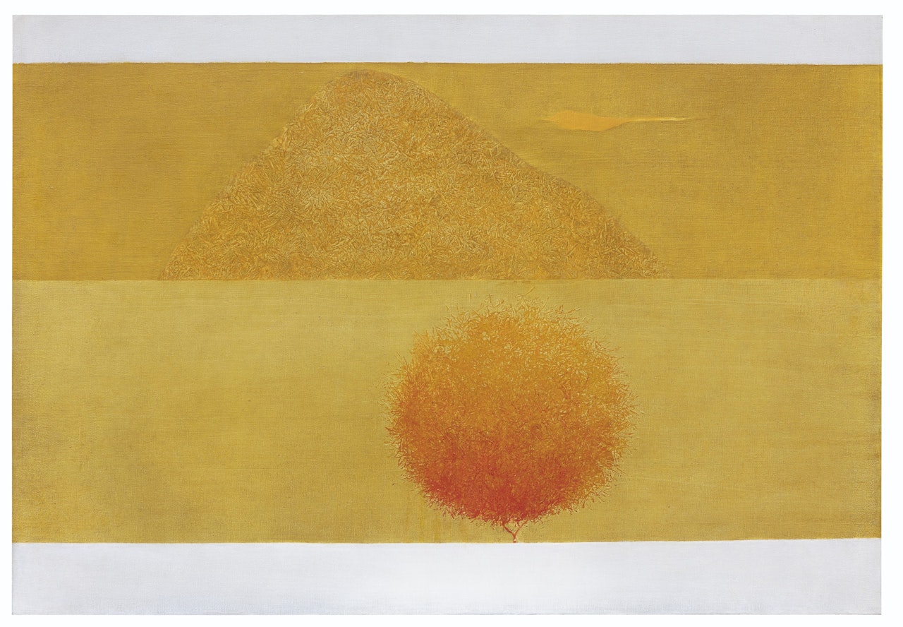 Untitled (Bird, Tree and Mountain Series) by Jagdish Swaminathan