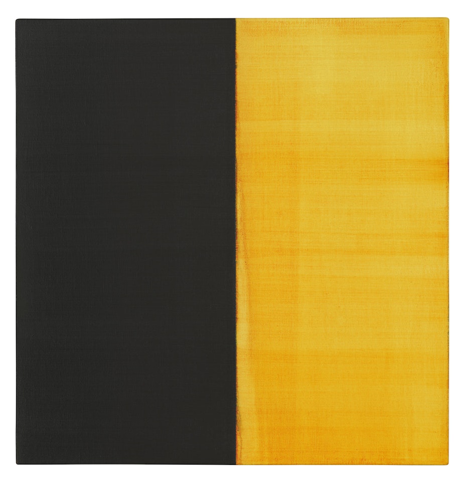 Untitled Lamp Black / Quinacridone Gold by Callum Innes