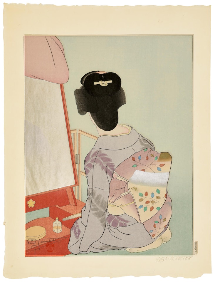 Le Miroir de Laque Rouge.  Tokyo by Paul Jacoulet