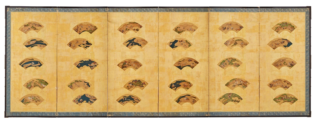 A small six-panel screen by Anonymous