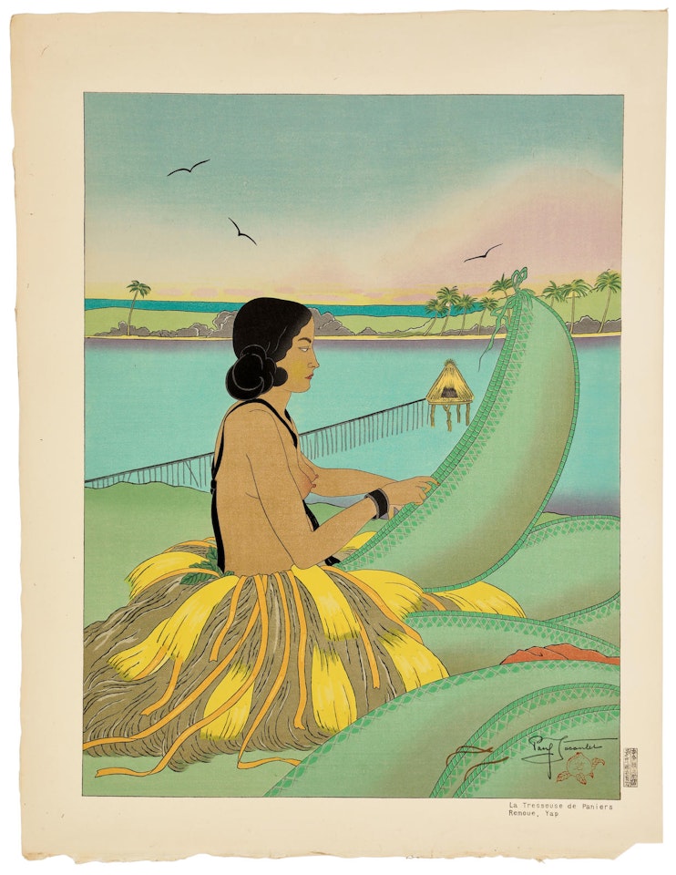 Comprising three woodblock prints by Paul Jacoulet