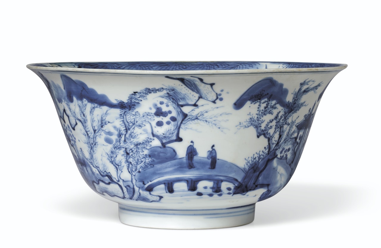 A BLUE AND WHITE BOWL by Anonymous