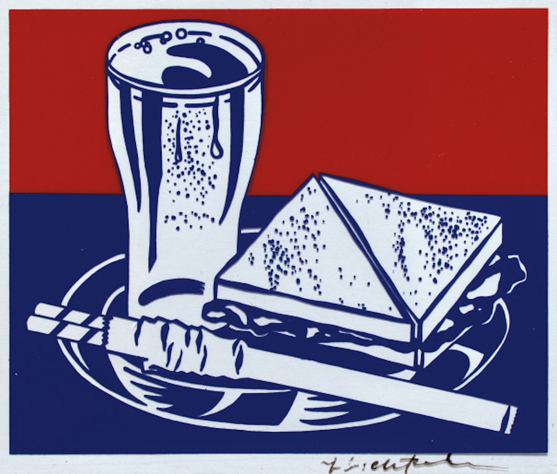 Sandwich and Soda, for Ten Works by Ten Painters portfolio by Roy Lichtenstein