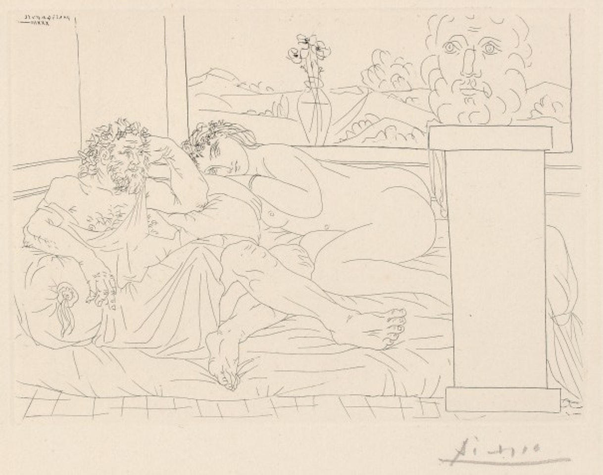 Le Repos du sculpteur, IV (The Sculptor's Rest IV), plate 65, from La Suite Vollard by Pablo Picasso