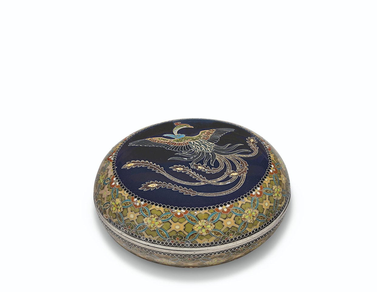 A SMALL CLOISONNÉ ENAMEL INCENSE BOX by Anonymous