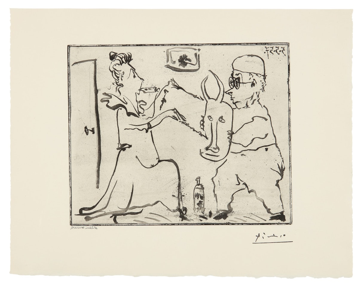 HISTOIRE DE SABARTÉS ET DE SA VOISINE: LES BANDERILLES (BA. 968) by Pablo Picasso