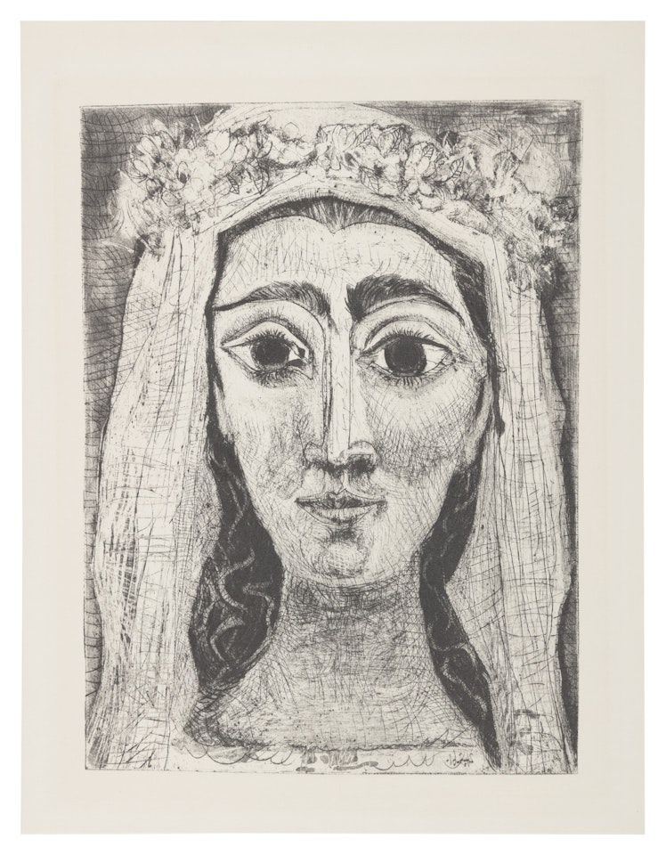 JACQUELINE EN MARIÉE, DE FACE. I (NOT IN BLOCH; BA. 1089) by Pablo Picasso