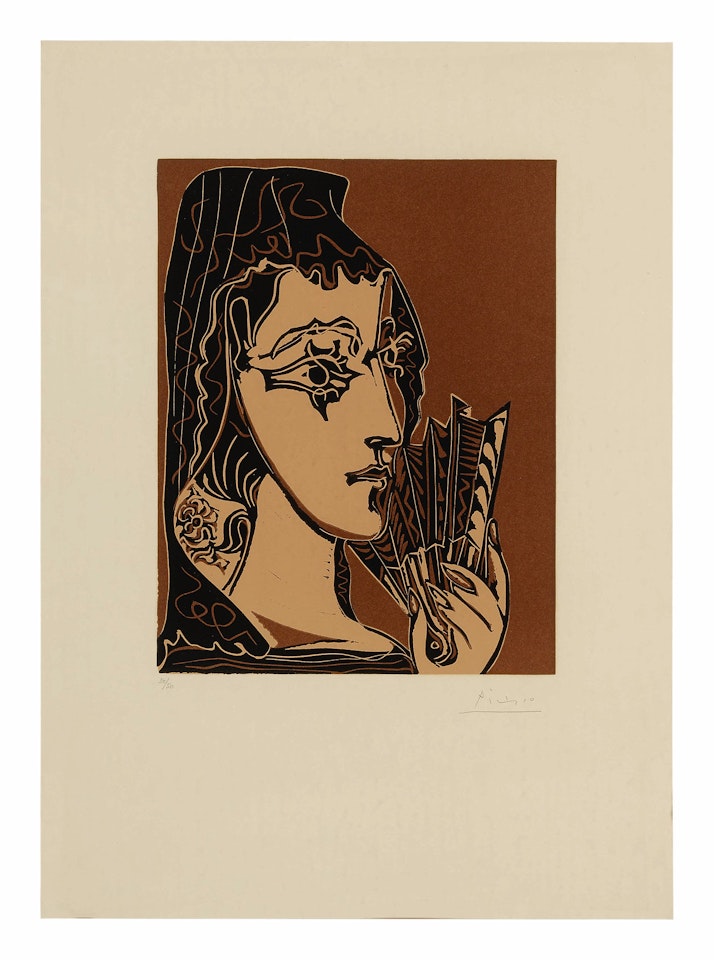 PORTRAIT DE JACQUELINE EN CARMEN (B. 1095; BA. 1324) by Pablo Picasso