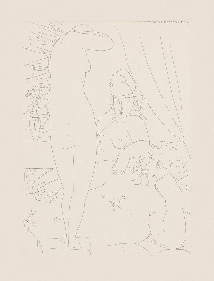 SCULPTEUR AU REPOS AVEC MODÈLE DÉMASQUÉ ET SA REPRÉSENTATION SCULPTÉE (B. 159; BA. 312) by Pablo Picasso