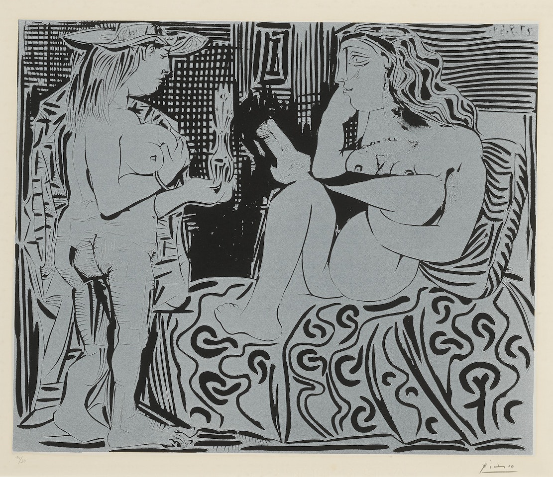 DEUX FEMMES AVEC UN VASE À FLEURS (B. 915; BA. 1239) by Pablo Picasso